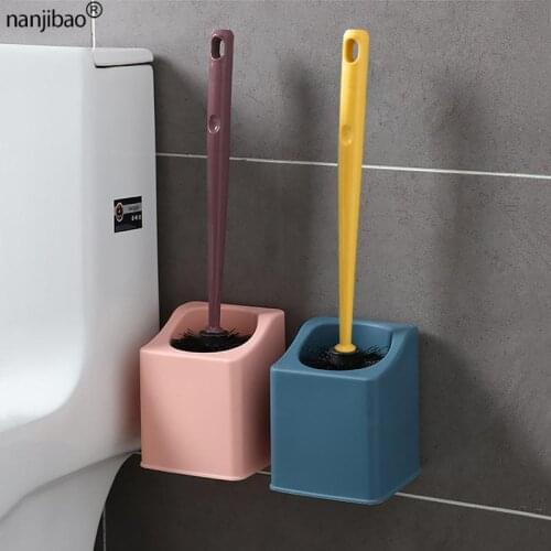 Bathroom No Dead Corner Cleaning Brush Set Wall-Mounted Toilet Brush Household Bathroom Wc Toilet Brush Bathroom Accessories