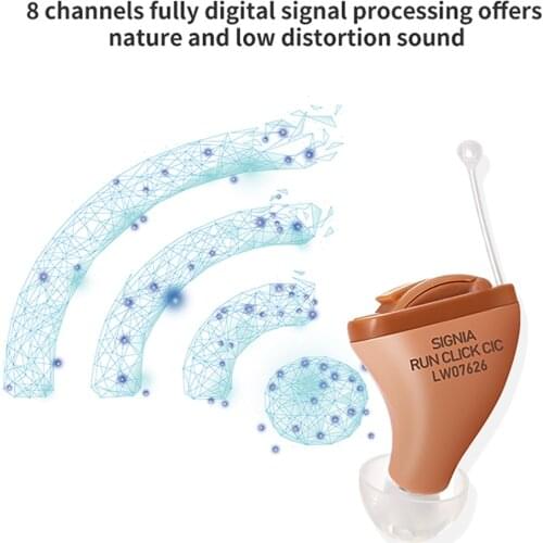 New !!! Siemens 8 Channels Digital Invisible CIC Hearing Aid RUN Click ITC Signia Smartphone APP Fit Dry Case English Manual