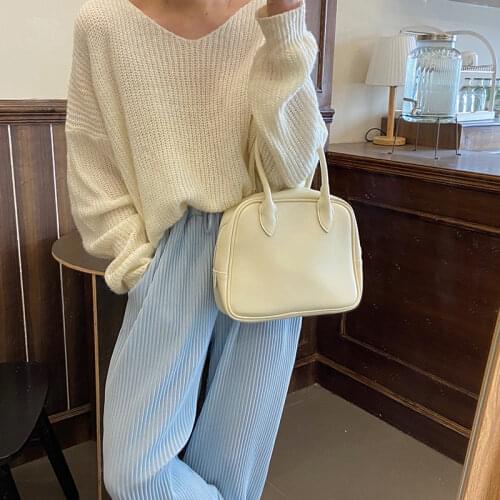 New Fashion Womens Purse Handbags Fashion PU Leather Ladies Shoulder Messenger Bags Vintage Simple Female Small Casual Tote Bag