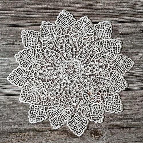 NEW White Lace Round Embroidery Table Place Mat Christmas Pad Cloth Placemat Cup Mug Dining Tea Coaster Coffee Doily Kitchen