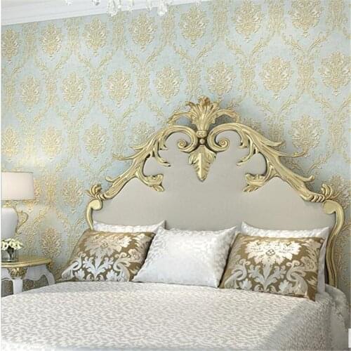 Beibehang behang European Classical Retro Nostalgic Nonwovens Wallpaper Background Wallpaper Bedroom Stereo Relief Damascus