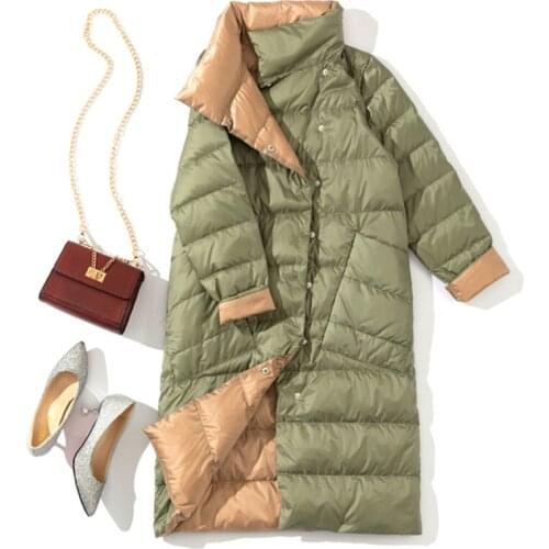 5XL Plus Size Winter White Duck Down Jacket For Women Coat Double Side Snow Wear Long Parkas Warm Femal Outwear Brand Clothing