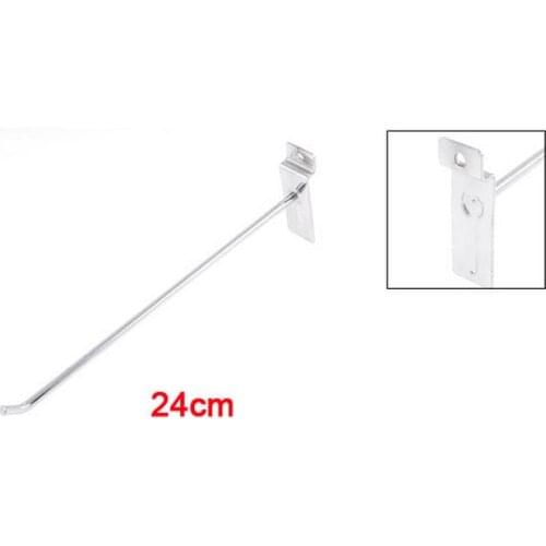 Towels Hanging Display Hook Slat Wall Hooks Silver Tone 9.4" Long 5pcs