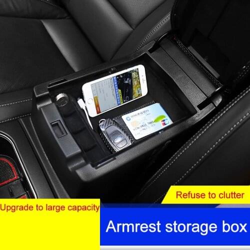 QHCP Armrest Storage Box Car Center Console Container Trays Pallets Case For Subaru Outback 2015-2017 Forester 2013-2017 XV 2018
