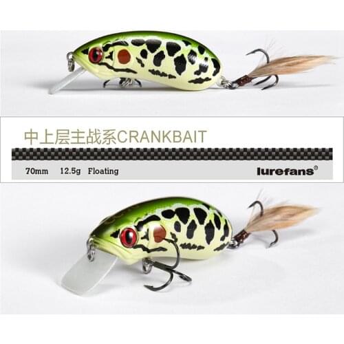 Lu Ya enthusiast Lurefans cc70 1pcs 70mm12.5g floating Minow sea bass Cocked mouth Hard Bait Fake bait Lure bait