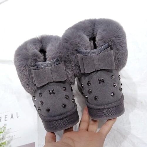 Style Fashion Thick Fur Women Snow Boots Round Toe Waterproof Female Flat High Top Winter Boots Sewing Snow Boots