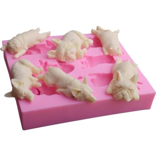 6Cavity Dog Silicone Mold Fondant Mould Cake Decorating Tool Chocolate Gumpaste Mold Sugarcraft Kitchen Accessories Soap Mould
