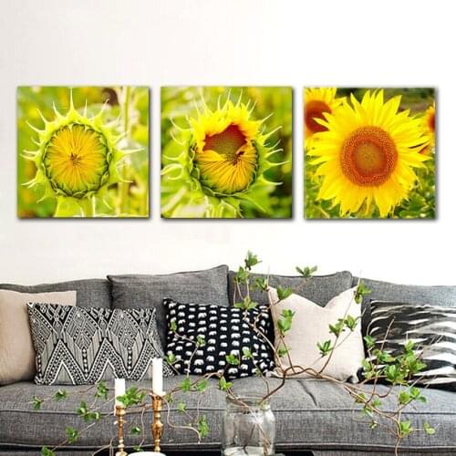 Modern Home Decor Prints Canvas Painting Wall Art Picture Yellow Sunflower Wall Pictures for Living Room Canvas Art Print T335