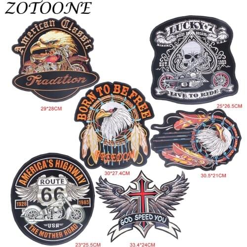 ZOTOONE Tactical Military Biker Patches Embroidery Iron Patches for Clothing Eagle Angel Wings Applique Embroidery Flower Patch