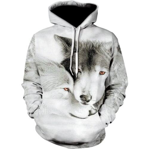 Animal Graphic 3D Wolf Printed Hoodie Women Men Hooded Sweatshirts 2021 Autumn Winter Fahsion Long Sleeve Hoodies Coat