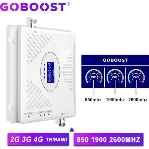 GOBOOST signal amplifier gsm 2g 3g 4g cdma 850 pcs 1900 lte 2600 4g signal booster cellular mobile phone internet 1700 1800 4g