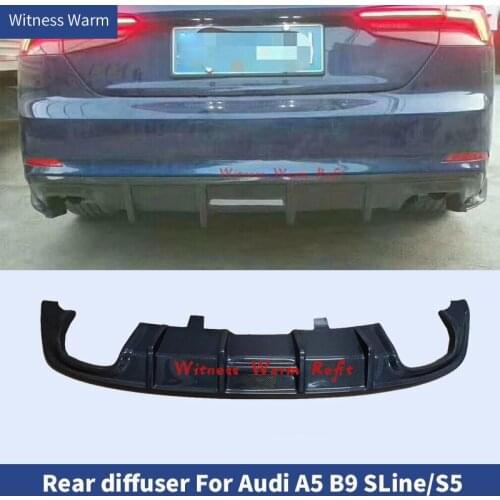 Carbon Fiber FRP Rear Bumper Diffuser Lip Spoiler for Audi S5 A5 B9 Sline 4 Door 2 Door 2017-UP