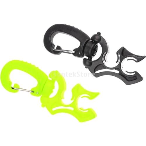 2Pcs 3.9'' x 1.4'' Double Hose Protector Holder with Swivel & Folding Clip for Underwater Diving BCD Regulators Octopus Holder