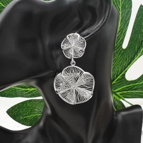 2021 Trend Geometric Gold Silver Metal Earrings For Women Exquisite Unique Design Dangle Drop Earrings Jewelry