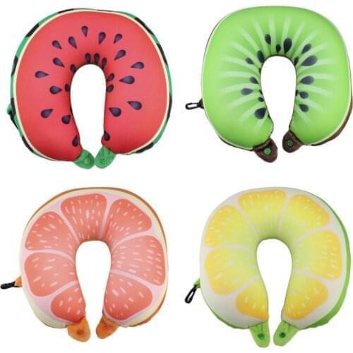 30cm Fruit U Shaped Soft Foam Particles Pillow Cushion Nanoparticles Neck Pillow Car Travel Pillow