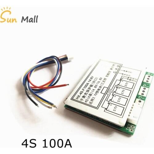 4S 100A BMS 12.8V Lithium iron phosphate battery 14.8V lithium battery protection Board with balanced Version Split port
