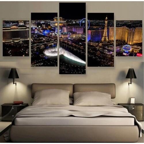 5 Pieces Las Vegas City Landscape diamond painting full square round drill diy embroidery icons home decor home art