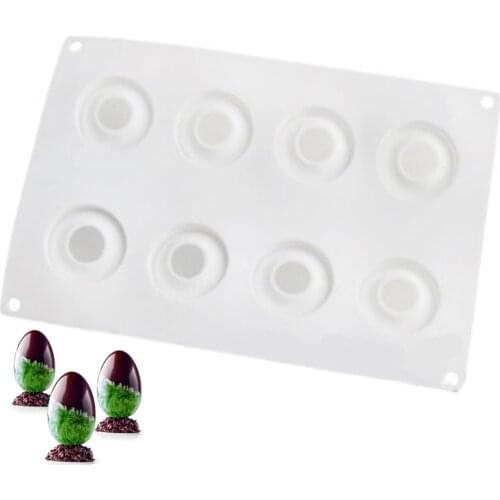 8 Cavity Egg Mousse Dessert Mould 3D Silicone Art Cake Mold Baking Pastry Silikonowe Moule Chocolate Pan