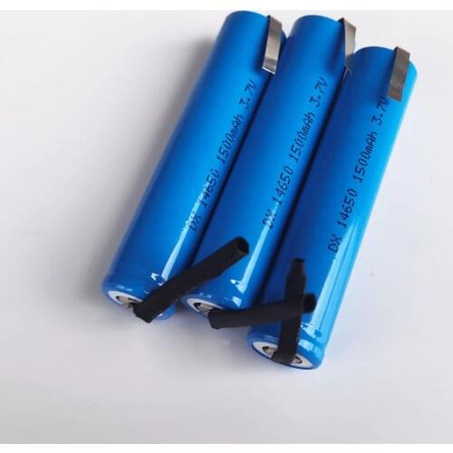 4-10PCS 3.7V 14650 lithium ion rechargeable battery li-ion cell baterias 1500MAH with welding pins for flashlight electric razor