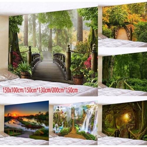 Natural Forest Printed Large Wall Decor Tapestry Hippie Wall Hanging Bohemian Room Decor Tapestries Home Room Decoration tapiz