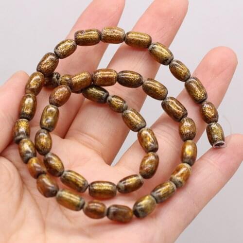 Fine Natural Coral Beads Gold-plated Loose Drum Spacer Bead for Vintage Jewelry Making Diy Bracelet Necklace Crafts