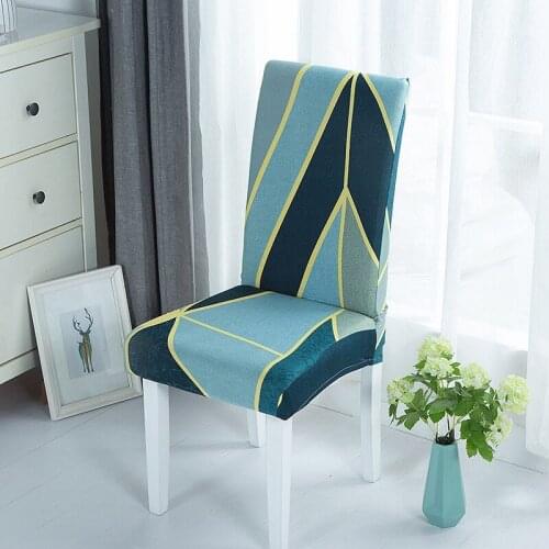Dining Room Chair Cover With Back Elastic Printed Seat Slipcovers Chair Protector Case For Kitchen Banquet Hotel Home Decor