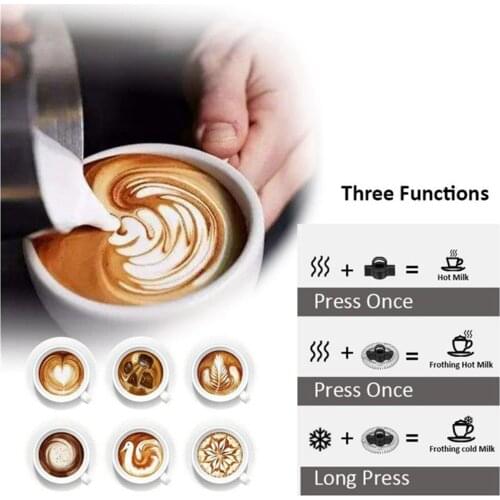 Electric Milk Frother hot warm and cold function for Latte Coffee Household