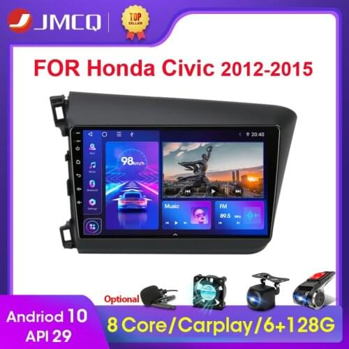 JMCQ Android 9.0 DSP Car Radio Multimidia Video Player Navigation GPS Autoradio For HONDA CIVIC 2012-2015 2din 2 Din Head Unit