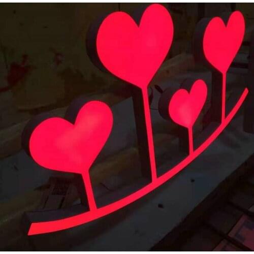 Indoor 3D Epoxy resin Led lighted lettering custom store name sign boards