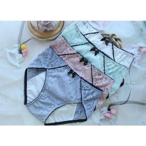 100% Real Photo M L XL 3L Lace Lolita Kawaii Princes Cute Menstrual Sanitary Period Leak proof tampon Panties Underwear WP490