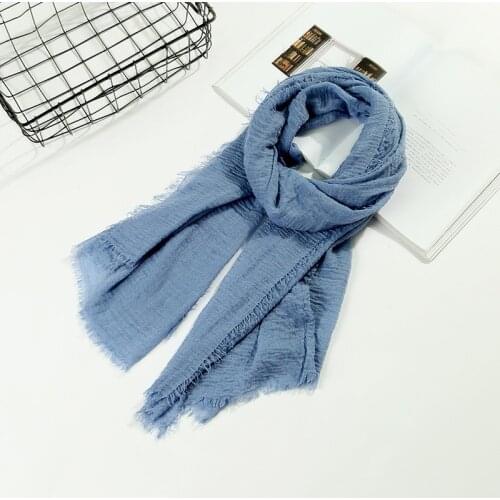 New Cotton Linen Scarf Solid Color Monochrome Candy Colored Silk Femme Scarf Women Gift Scarf