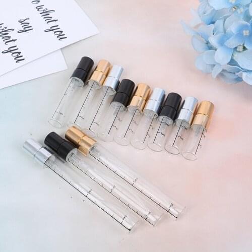 2.5ml 3ml 5ml 10ml Transparent Glass Spray Bottle Portable Perfume Sub-bottle Press Fine Mist Bottle Portable Packed Bottle