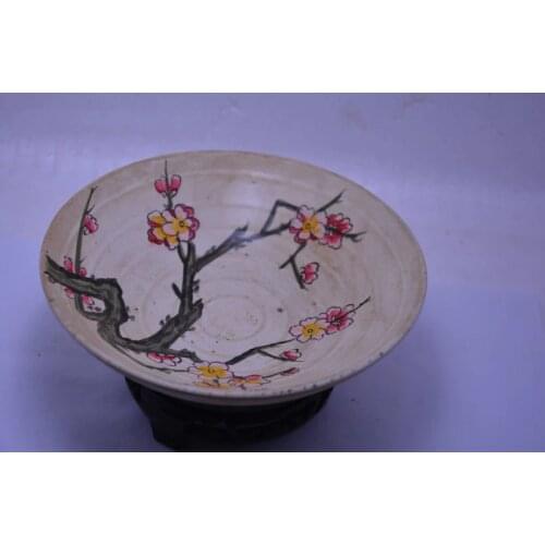 Rare Old Chinese SongDynasty "cizhou kiln" porcelain bowl,Plum flower, Free shipping