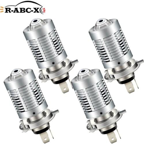 RUIANDSION Wholesale 4Pcs BA20D H6 H4 9003 HB2 HS1 P43T Motorcycle Headlights Moped Car Headlamp CSP 2400Lm 21W 12V-80V White