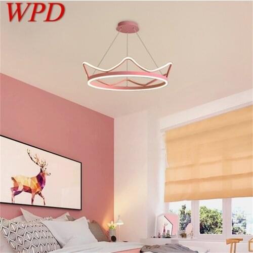 WPD Nordic Pendant Lights Pink Crown Modern Luxury LED Lamp Fixture For Home Decoration