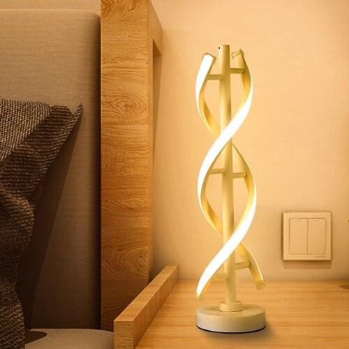 Spiral Wave LED Table Creative Lamps Modern Desktop Bedside Decorative Lamp Bedside-lights Indoor Lighting Read Book-lights 2021