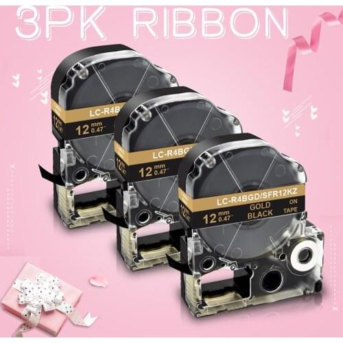 Topcolor 12mm Satin Ribbon Printer Label Tape Replacement Epson Kingjim Label Maker Chrsitmas Decoration Ribbon DIY Gift Packing