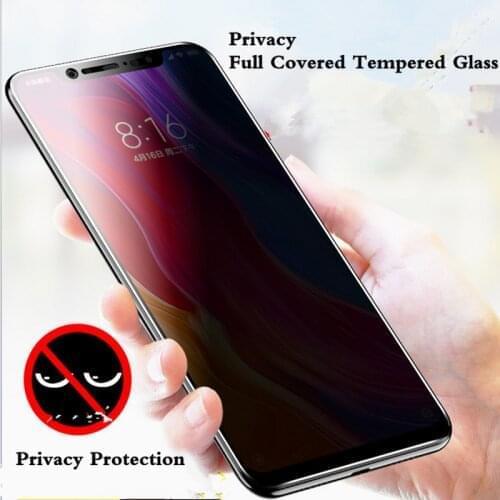 50pcs/lot Privacy Full Tempered Glass For Xiaomi 8 Lite 8SE 9 9SE A3 CC9e For Redmi K20 Note 7 Pro Antispy Screen Protector