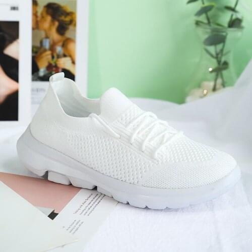 2021 new summer ladies casual sneaker flying mesh breathable shoes fashion light outdoor sports running women vulcanized shoes