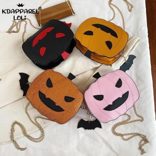 Women Pumpkin Bags Lolita Girls Halloween Cosplay Costumes Spoof Fun PU Messenger Bag Trendy Party Performance Props Kawaii New