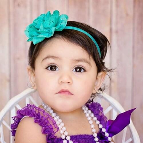 1PCS Baby Girls Mesh Flower Headband Elastic Fabric Flower Kids Hair Bands Headwear Newborn Infant Photo Props Hair Accessories