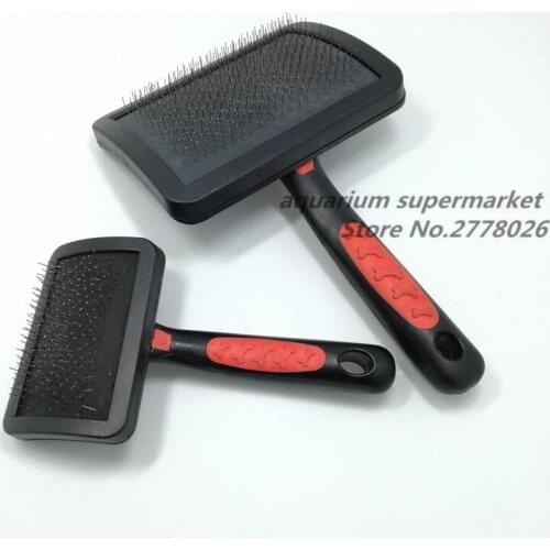 1 piece pet shedding hair grooming dense comb slicker brushes for pet plastic handle brush airbag stainless steel pin dog comb