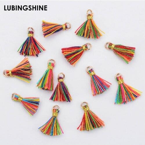 20pcs/lot Colorful Cotton Silk Tassel for Alloy Hang-up Earrings Charm Pendant Satin Tassel DIY Jewelry Making Findings Material