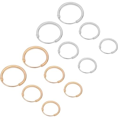 3 Pairs 3 Sizes Minimalism Simple Round Circle Earrings Hoop Earrings Small Ear Studs for Women Girls Fashion Jewelry