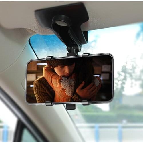 360 Degree Rotation Car Dashboard Rearview Mirror Sunshade Mobile Phone Bracket