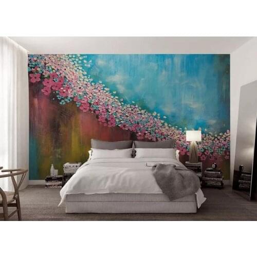 CJSIR Custom Wallpaper 3d Mural Oil Painting Floral Texture Retro TV Background Wall Papers Home Decor Papel De Parede 3d