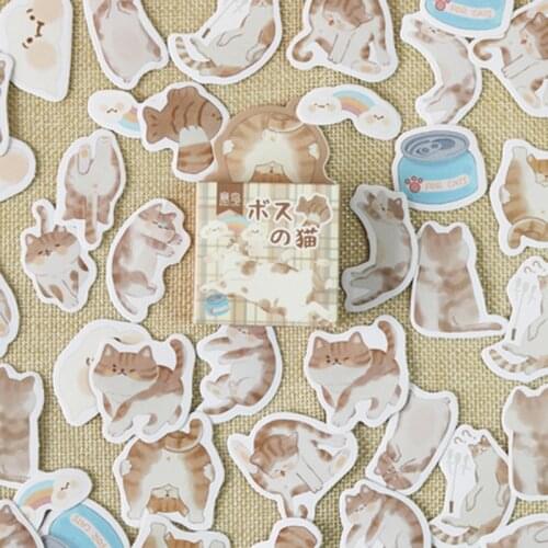 45 pcs /Pack Cute Cat Home Creative Handbook Decoration DIY Stickers for Journey Book Home