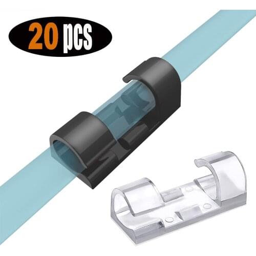 5/20 PCS Cable Organizer Clips Cable Management Desktop Workstation Wire Manager Cord Holder USB Charging Data Line Winder