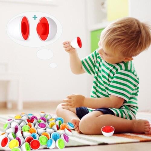 6pcs Easter Matching Eggs Toys 3D Puzzle Jigsaw Game Montessori Learning Education Toys for Toddler Kids Gifts