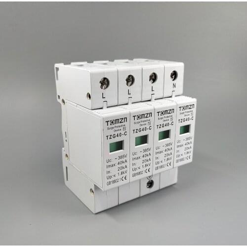 AC SPD 3P+N 20KA~40KA C ~385VAC House Surge Protector protection Protective Low-voltage Arrester Device